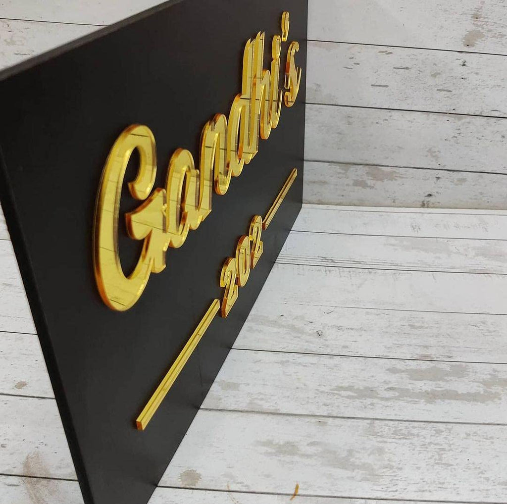 Personalized Wooden Home Door Name Plate