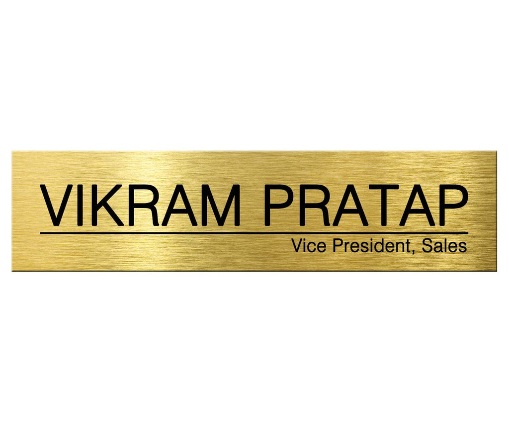 Personalized ABS Golden Brass Look Door Name Plate