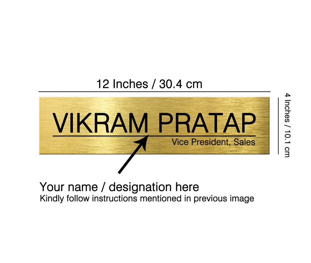 Metal Look Flat & Door Name Board for Home, Office & Apartments