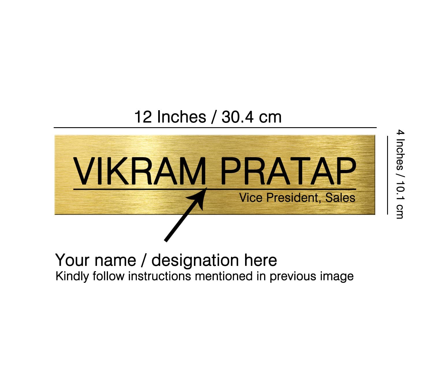 Metal Look Flat & Door Name Board for Home, Office & Apartments