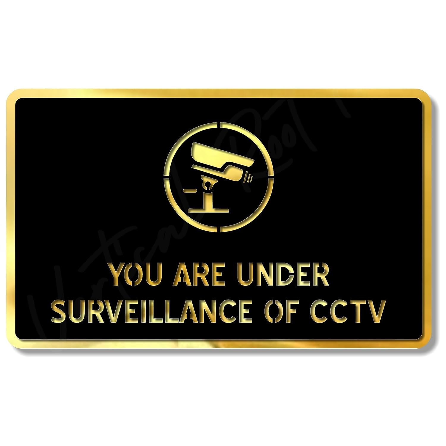 Black & Gold Premium Sign Board – 5.5 x 9 Inch Self-Adhesive Door & Wall Sign