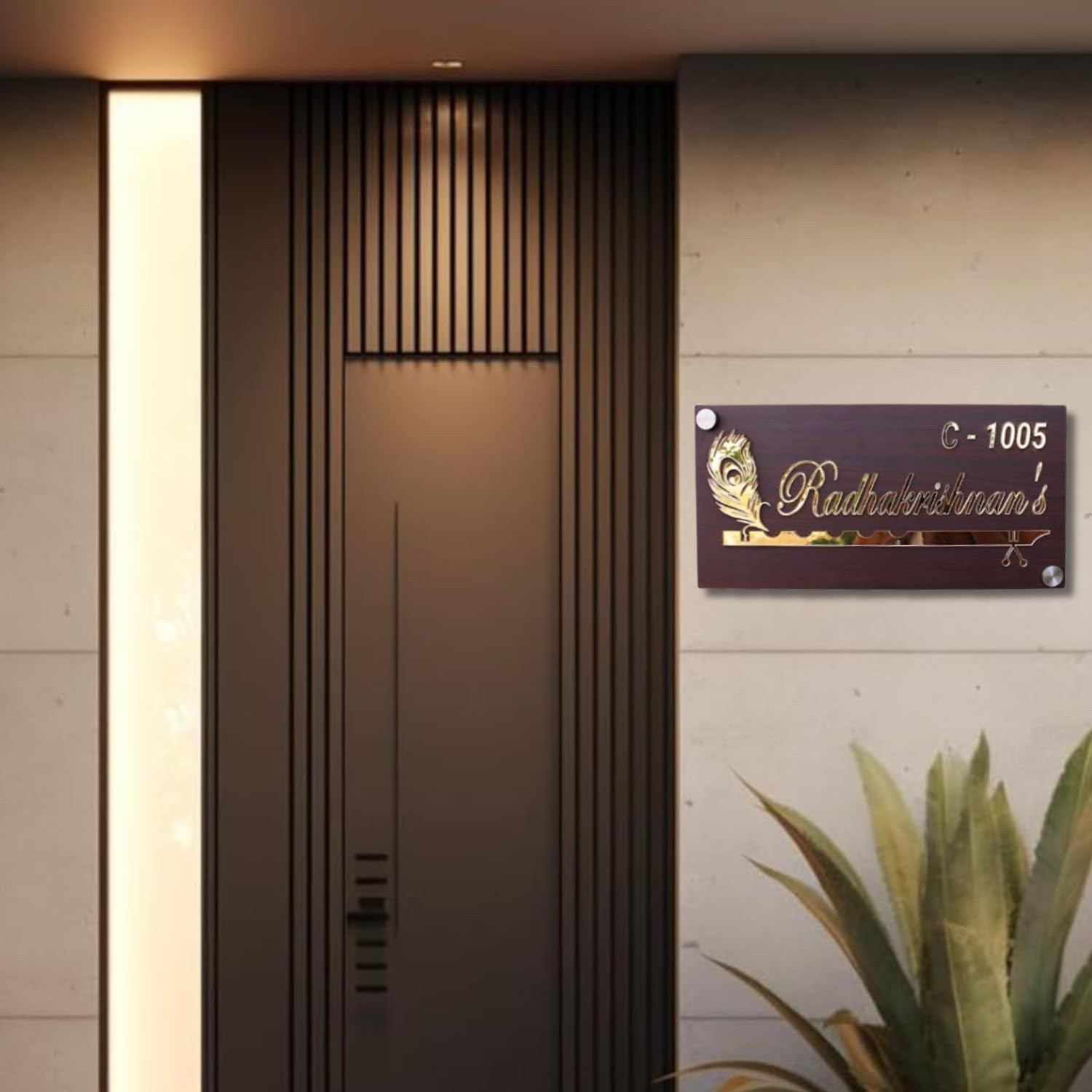 Custom Brown Name Plate