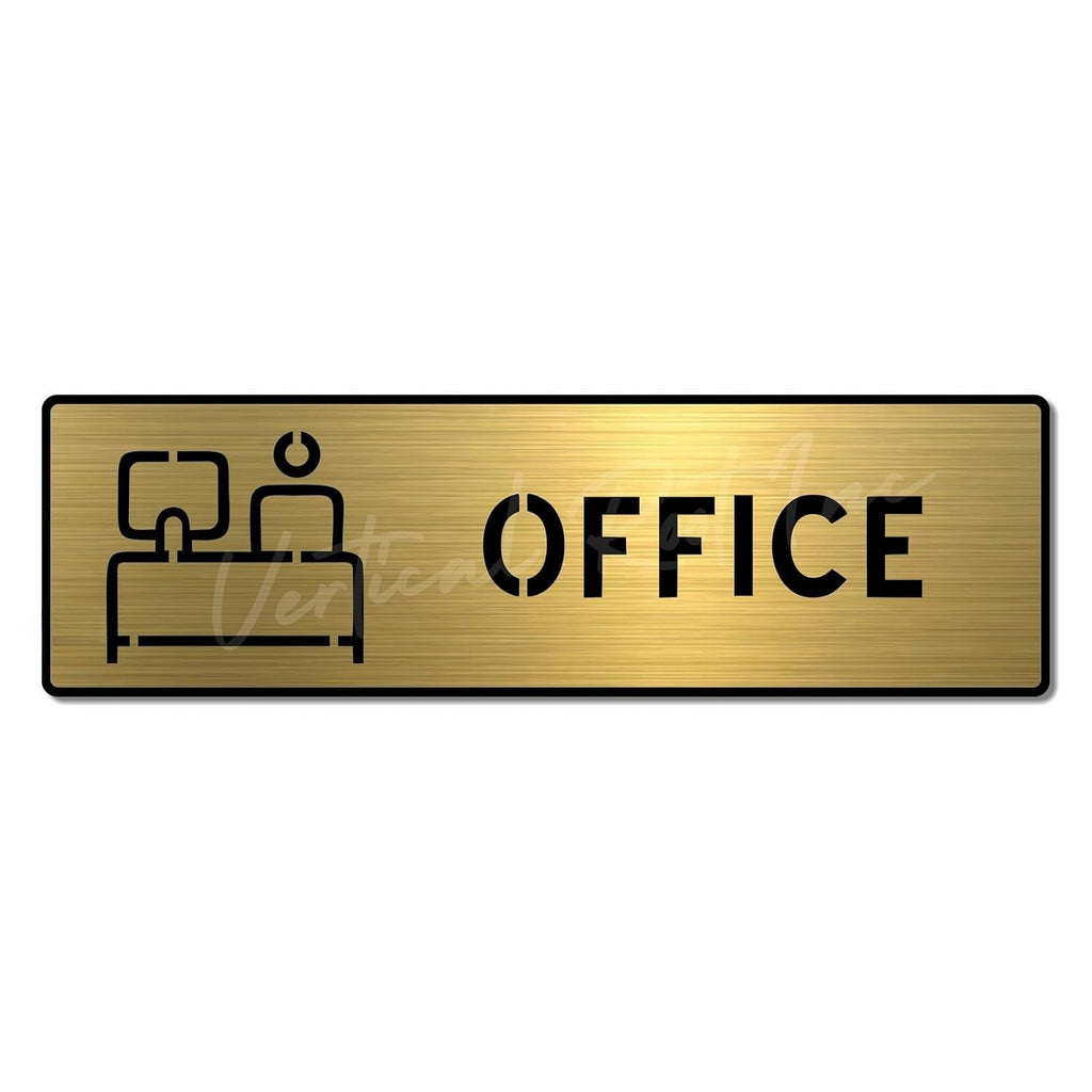 Brushed Gold Acrylic Sign Board – Premium Lightweight Door & Wall Sign with 3M Self-Adhesive