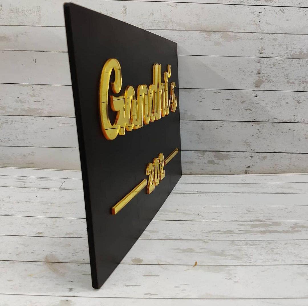 Personalized Wooden Home Door Name Plate