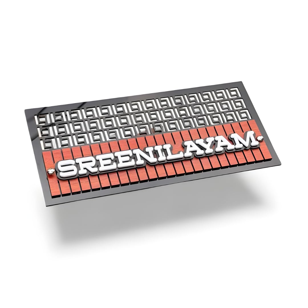 Personalized Black MDF Name Plate with 3D Acrylic Letters