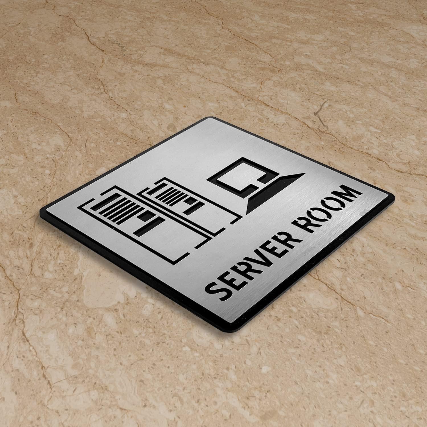 Modern Brushed Silver Finish Acrylic Office Sign | Professional Door Signage