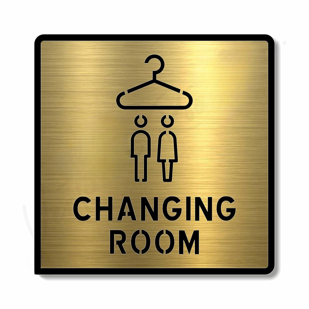 Elegant Brushed Gold Finish Acrylic Sign | Premium Self-Adhesive Door Sign