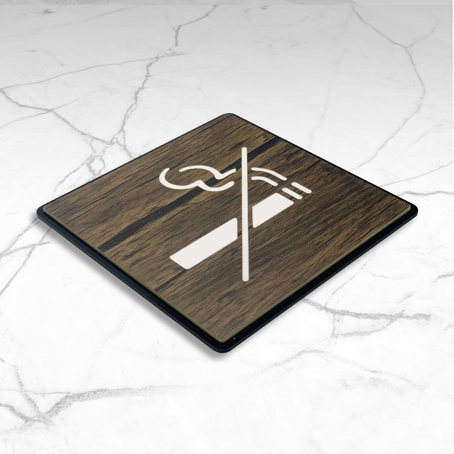 Clear & Bold Acrylic NO SMOKING Sign | Self-Adhesive Safety Signage