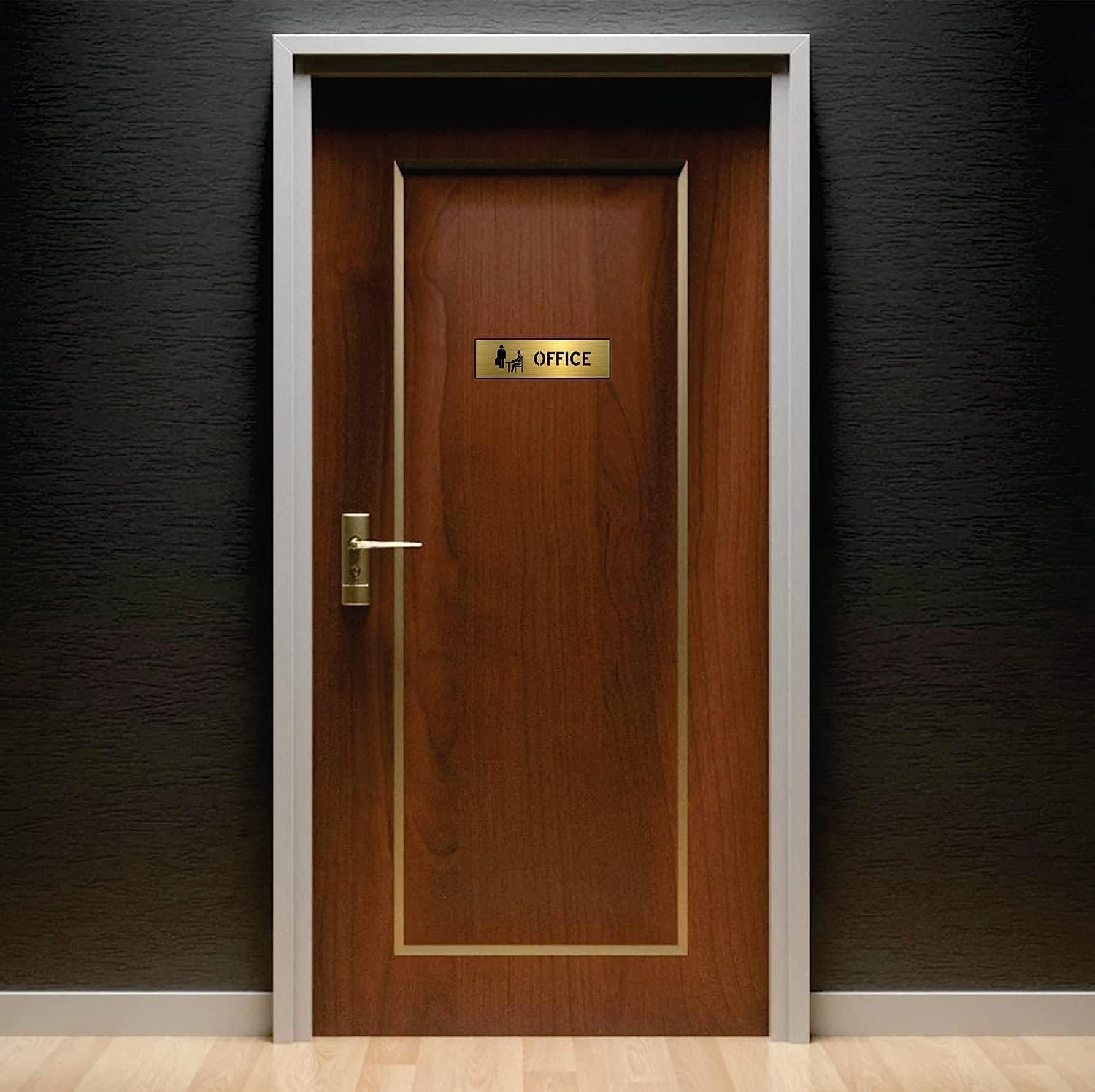 Brushed Gold Acrylic Sign Board – Premium Lightweight Door & Wall Sign with 3M Self-Adhesive