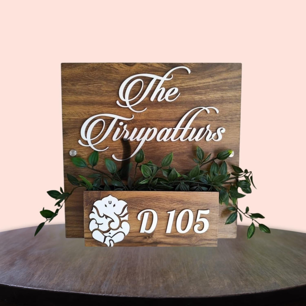 Luxury Wooden Name Plate Design