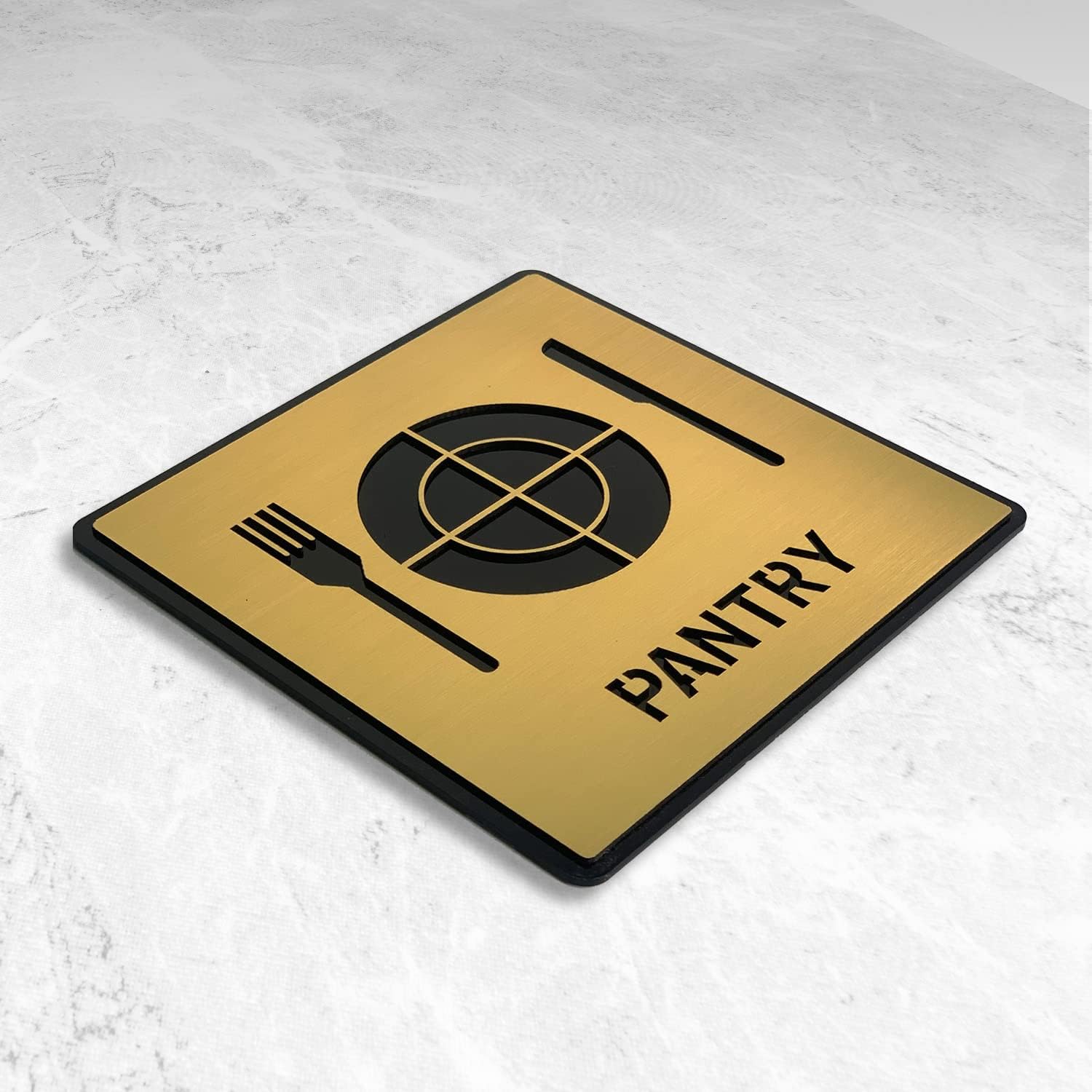 Premium Brushed Gold Finish Acrylic PANTRY Sign | Modern Office Door Signage