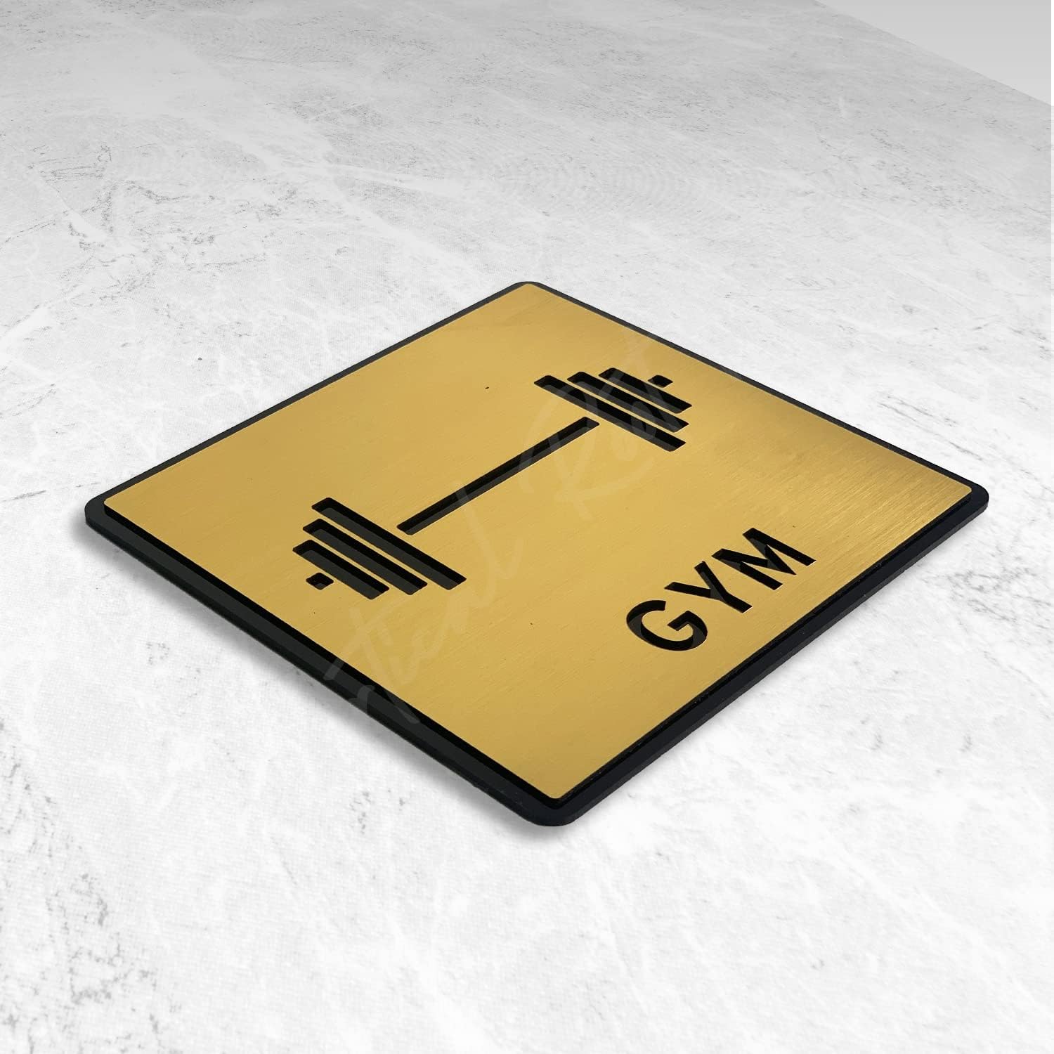 Premium Gold Brush Finish Acrylic GYM Sign | Elegant Fitness Area Signage