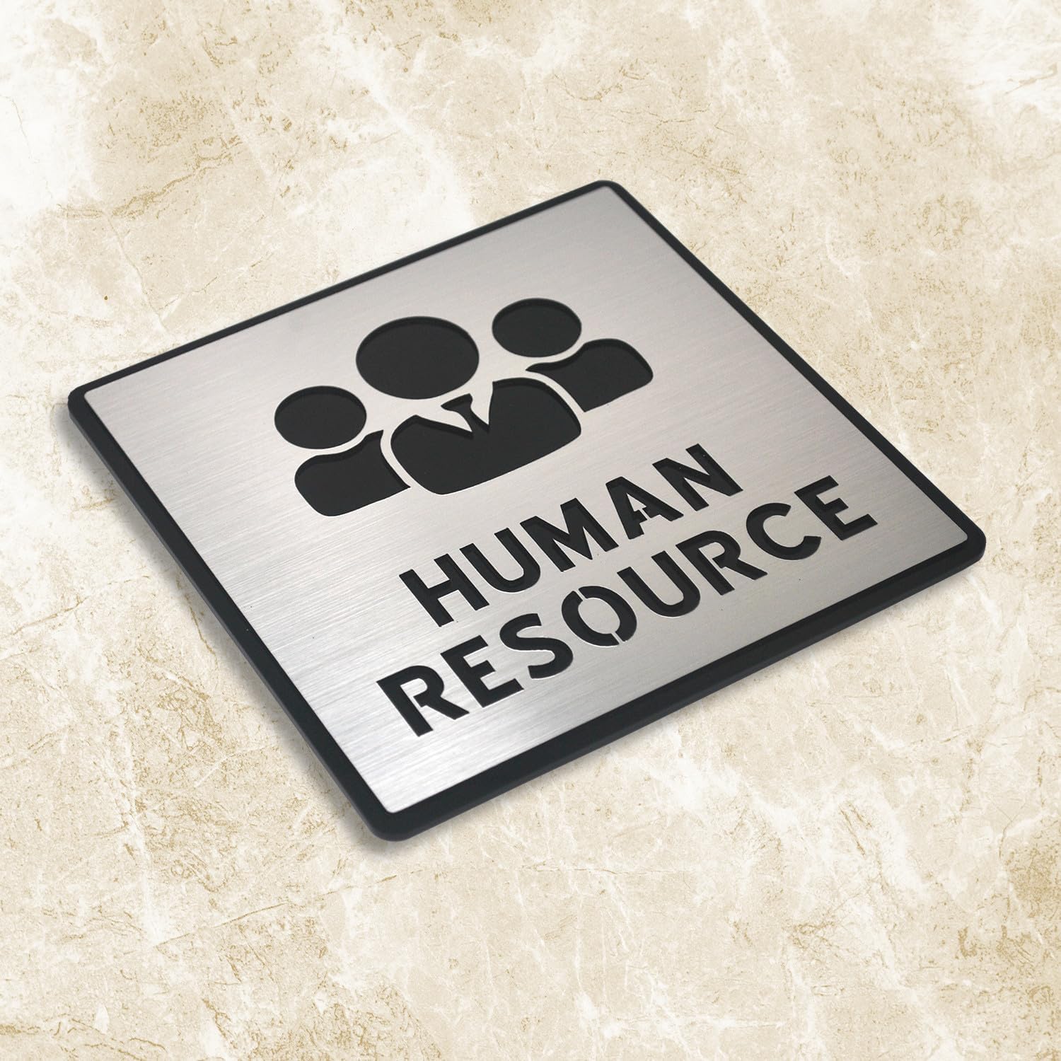 Premium Brush Steel Finish Acrylic Office Sign | Modern Corporate Door Signage