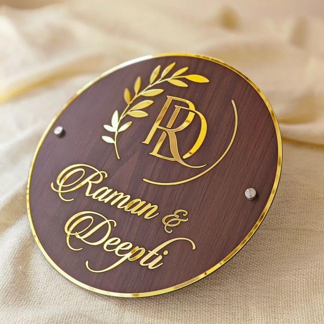 Personalized Acrylic Couple Name Plate