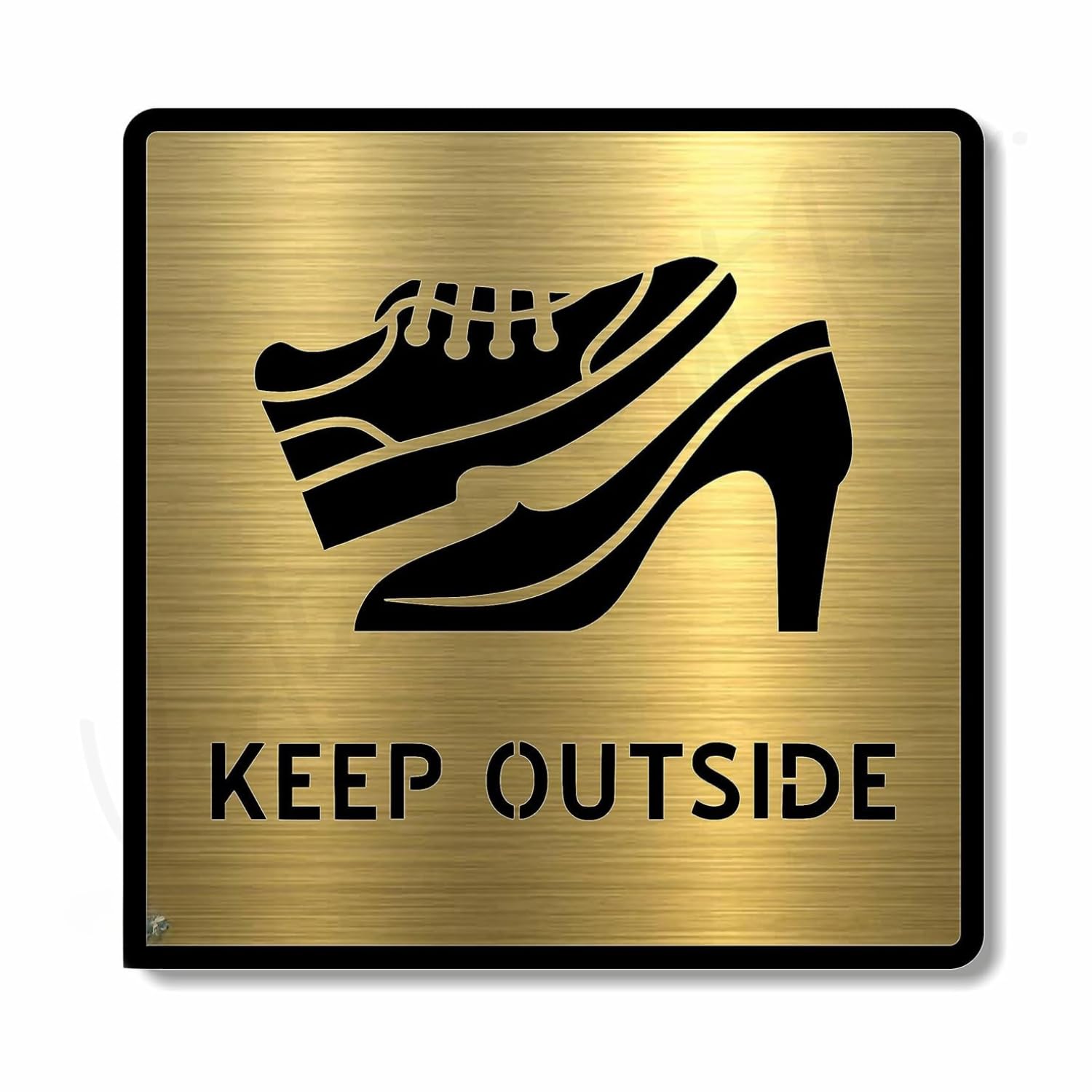 Premium Acrylic KEEP OUTSIDE Sign Board 6 x 6 Inch | Clear Warning Door & Wall Signage