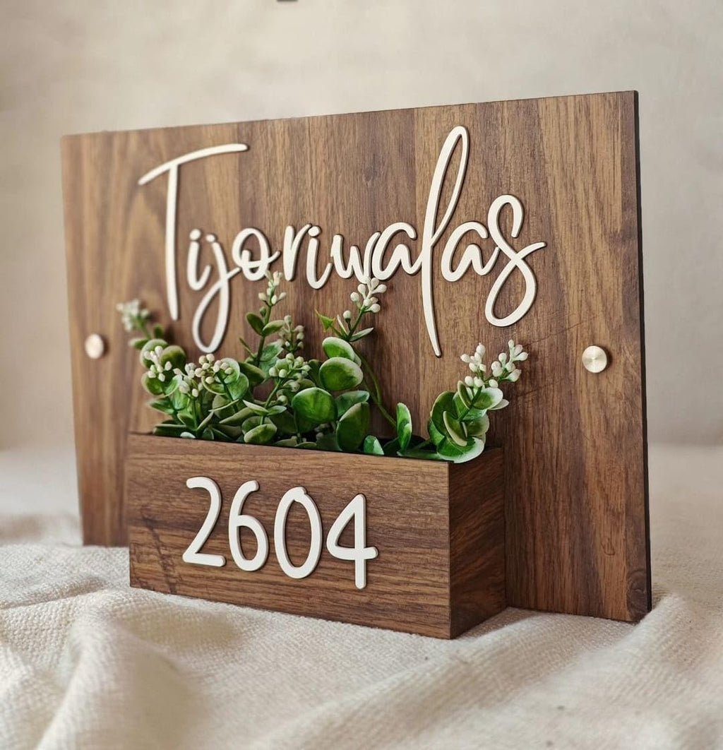 Luxury Wooden Name Plate Design