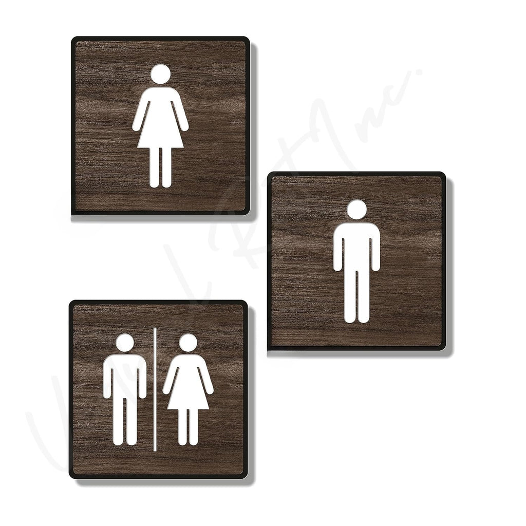 Premium Acrylic Men & Women Washroom Sign | Universal Restroom Signage