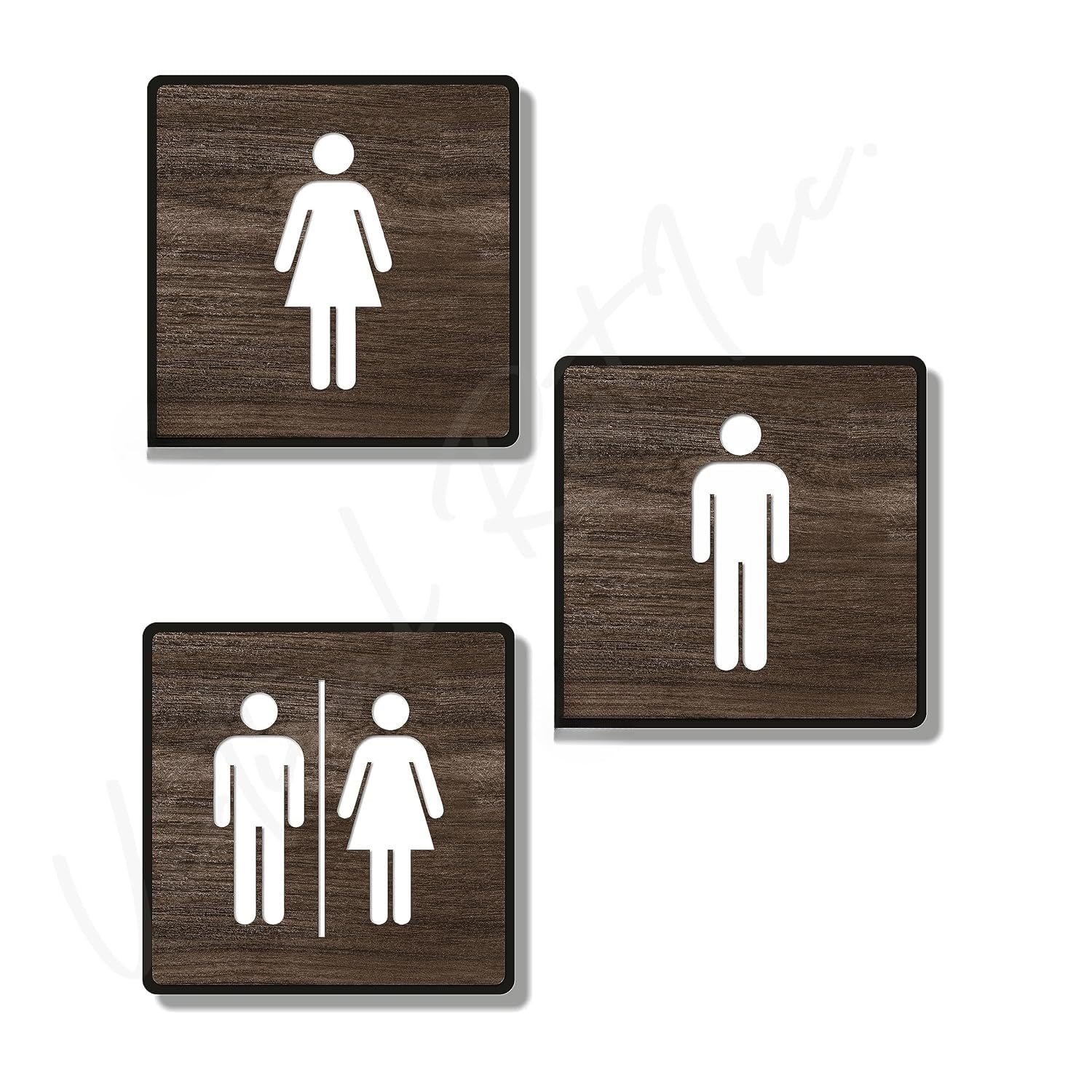 Premium Acrylic Men & Women Washroom Sign | Universal Restroom Signage