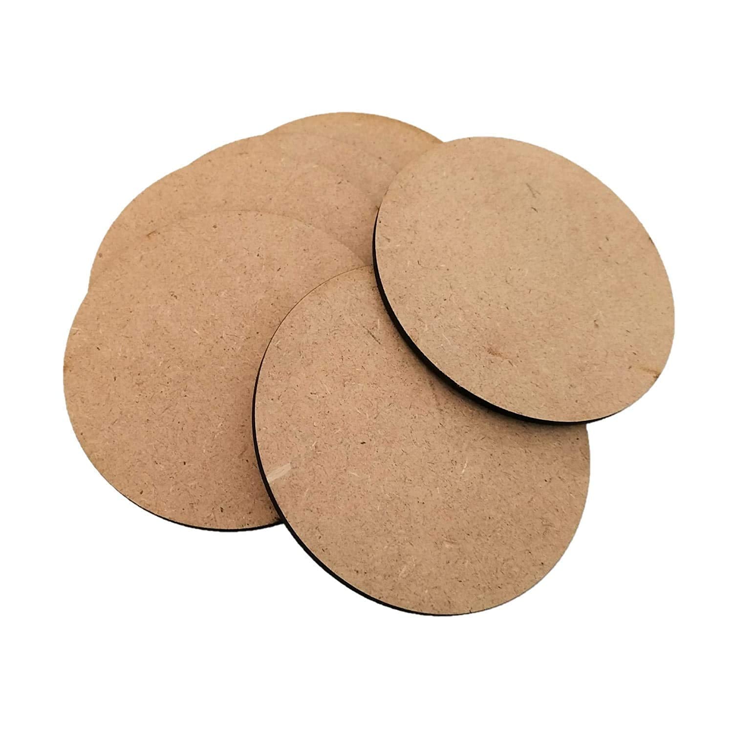 Blank MDF Round Boards for DIY Crafts – 4 Inch Smooth Wooden Discs, Pack of 20