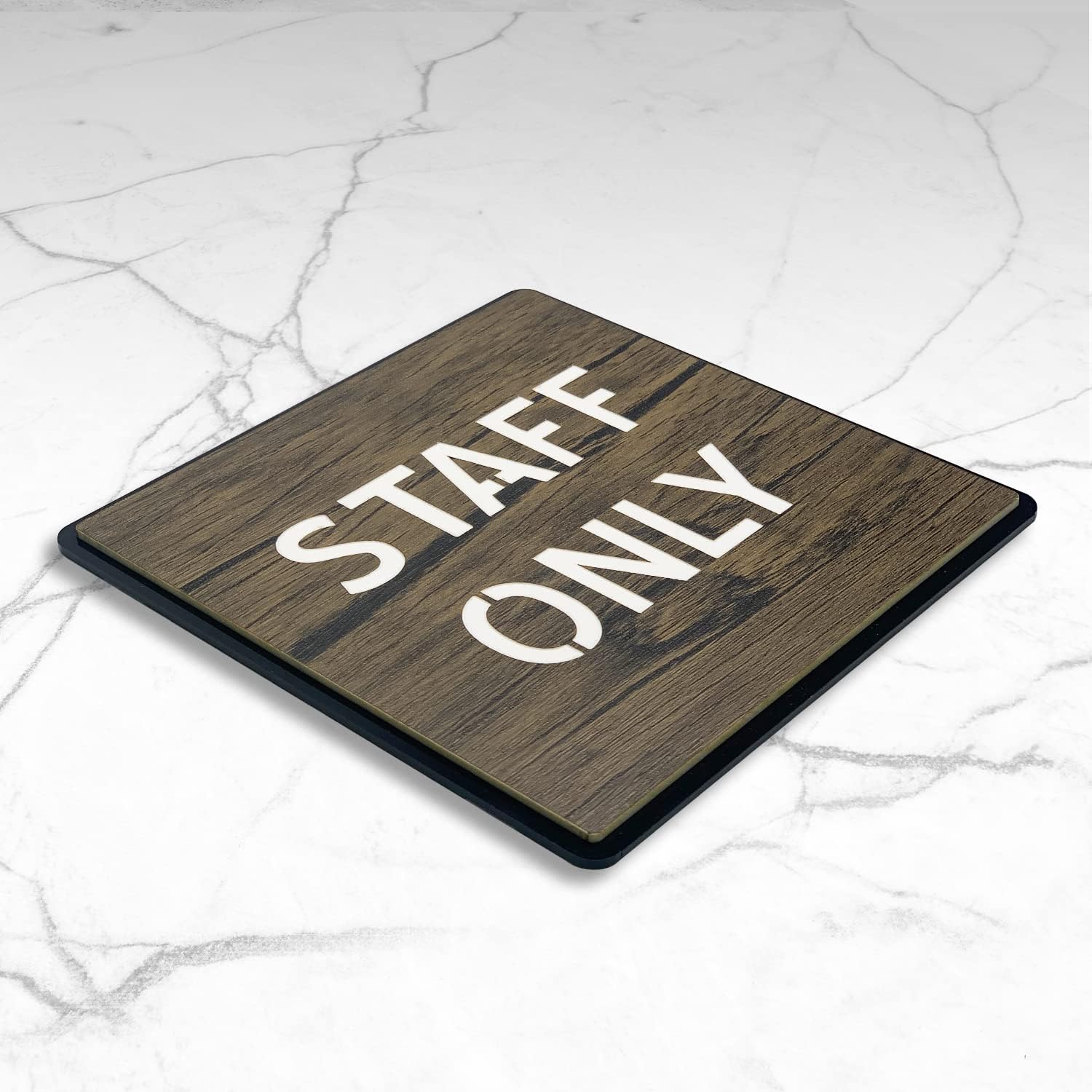 Premium Black Acrylic Door Sign | Self-Adhesive Bold Text Signage