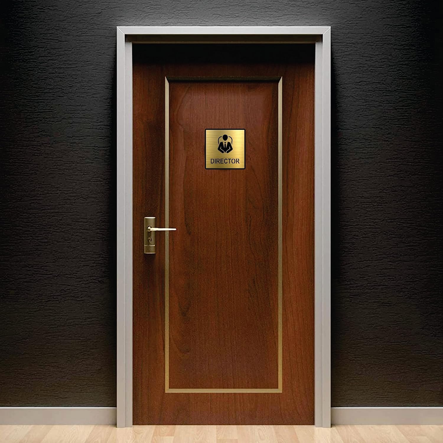 Premium Brushed Gold Finish Acrylic Unisex Washroom Sign | 5.8 Inch