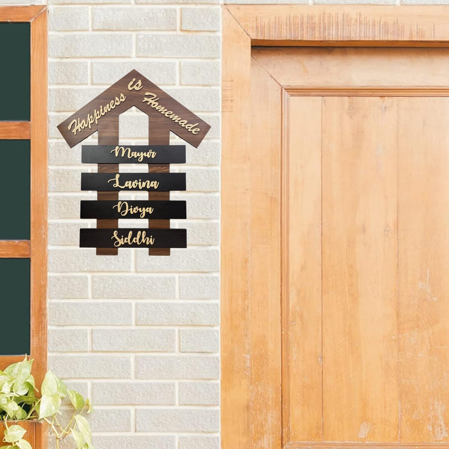 Elegant Home Wooden Name Plate