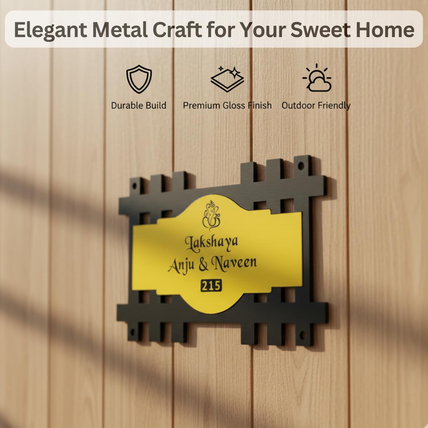 Wooden Personalized Door Name Plate