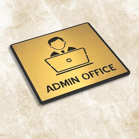 Premium Brush Gold Finish Acrylic ADMIN Office Door Sign