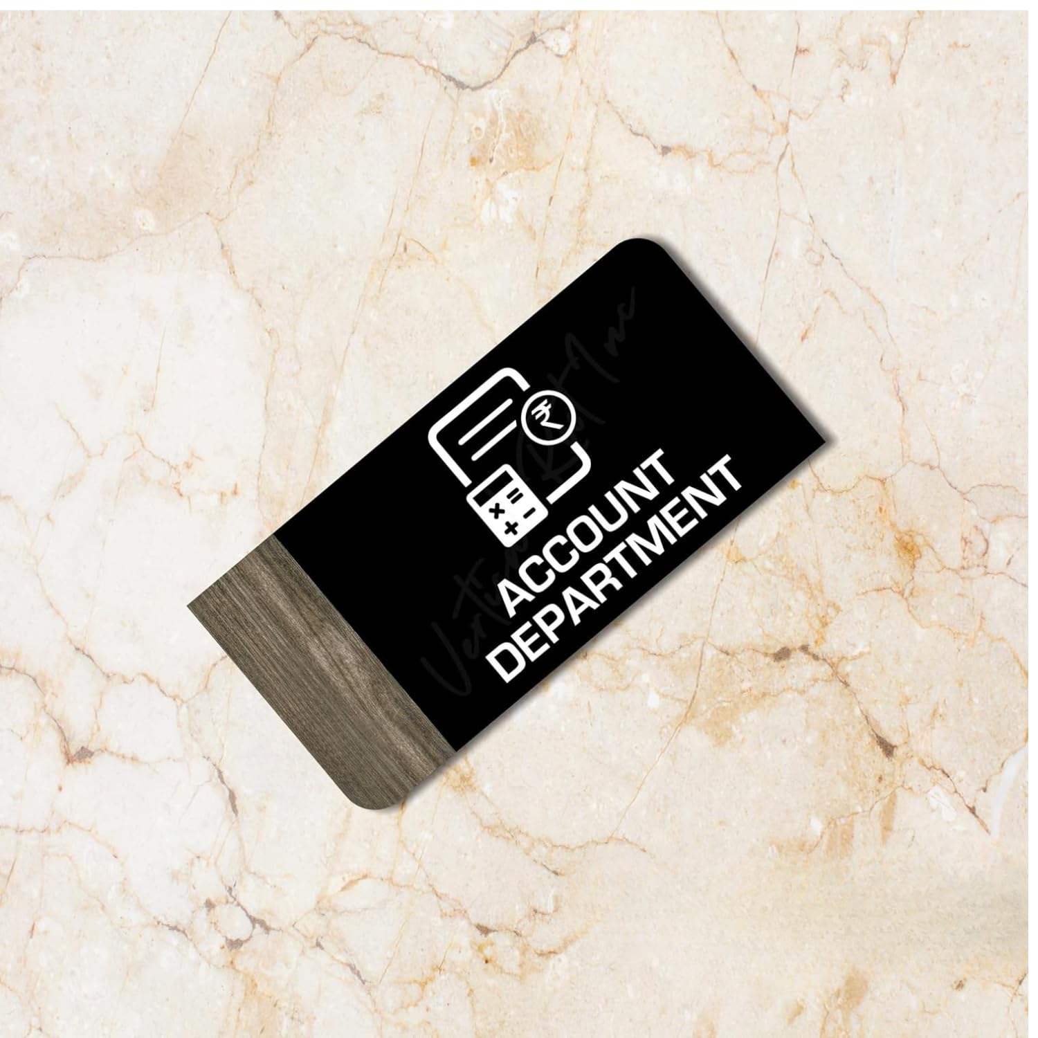Premium Black Wooden Acrylic Account Department Door Sticker | Elegant Office Signage