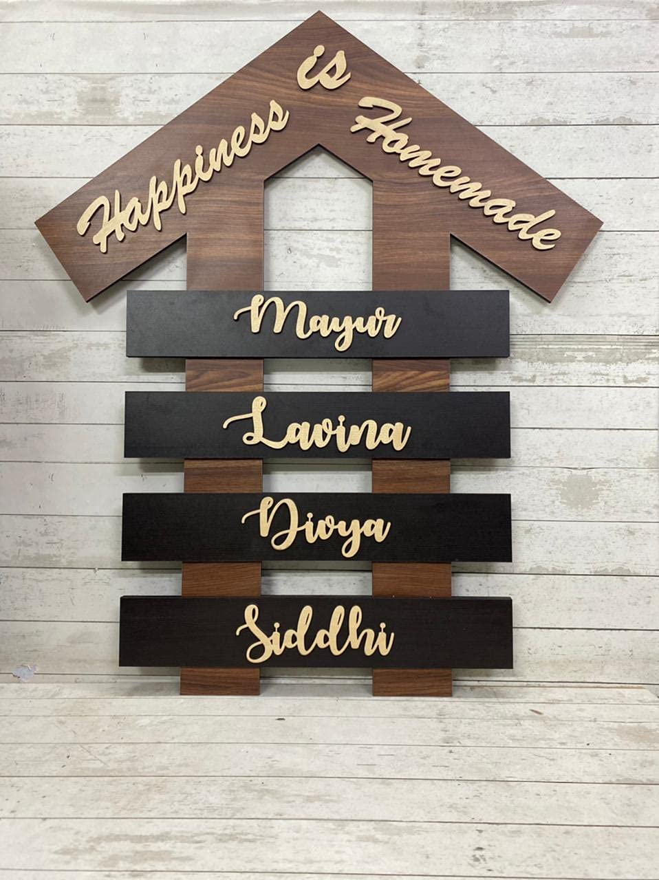 Elegant Home Wooden Name Plate