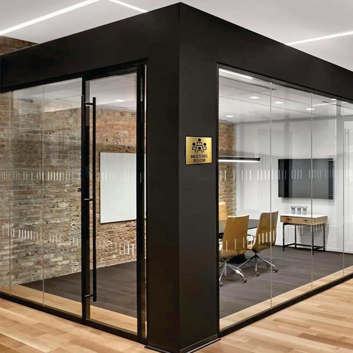 Premium Brushed Gold Finish Acrylic MEETING ROOM Sign | Elegant Office Signage