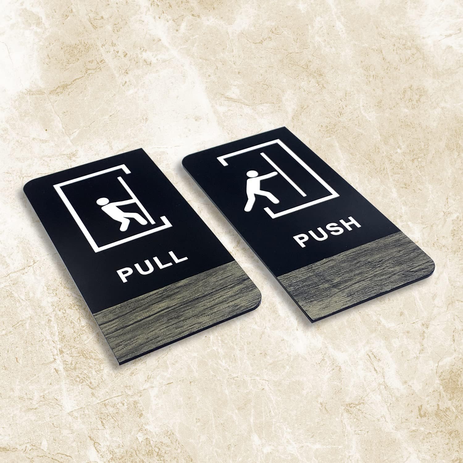 Wooden Texture Acrylic Sign Board – 6 x 3 Inch Lightweight Door & Wall Sign