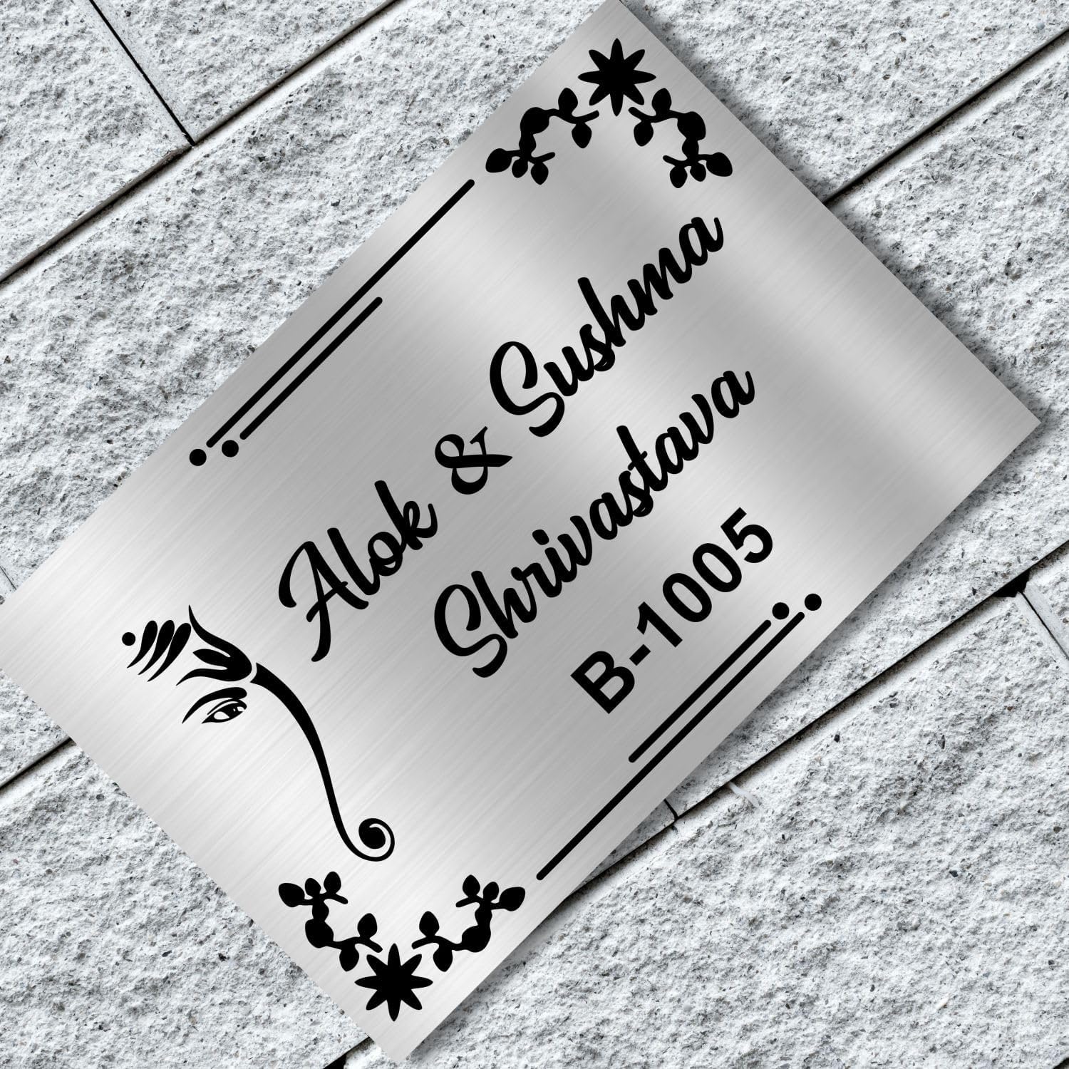 Personalized ABS Silver Acrylic Door Name Plate