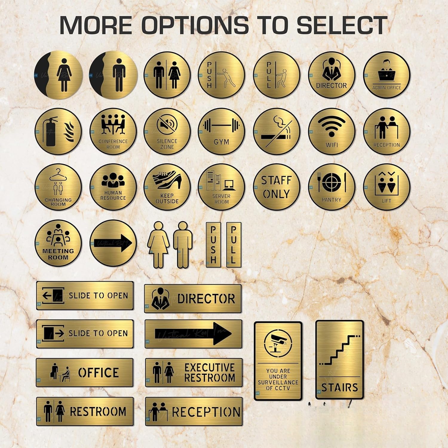 Brushed Gold Acrylic “STAFF ONLY” Sign Board – Premium Restricted Area Sign with 3M Adhesive | Professional Office & Commercial Signage