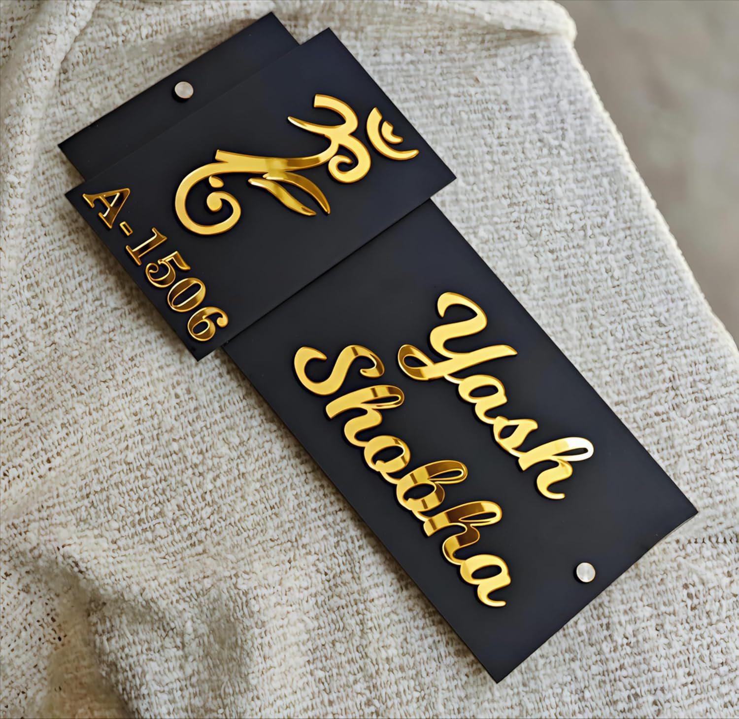 Premium Matte Black Acrylic Name Plate