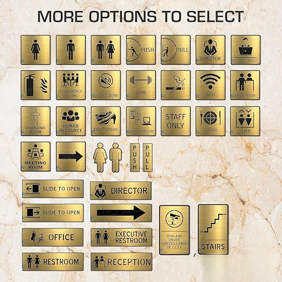 Premium Brush Gold Finish Acrylic ADMIN Office Door Sign