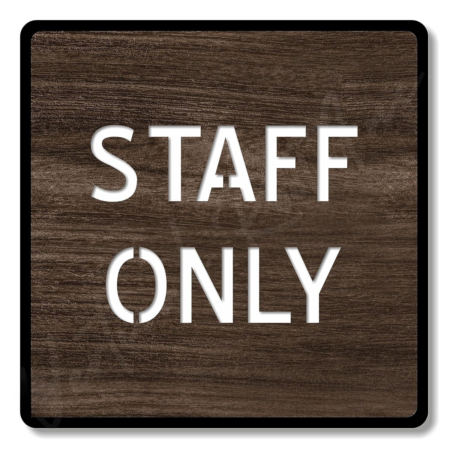 Premium Black Acrylic Door Sign | Self-Adhesive Bold Text Signage