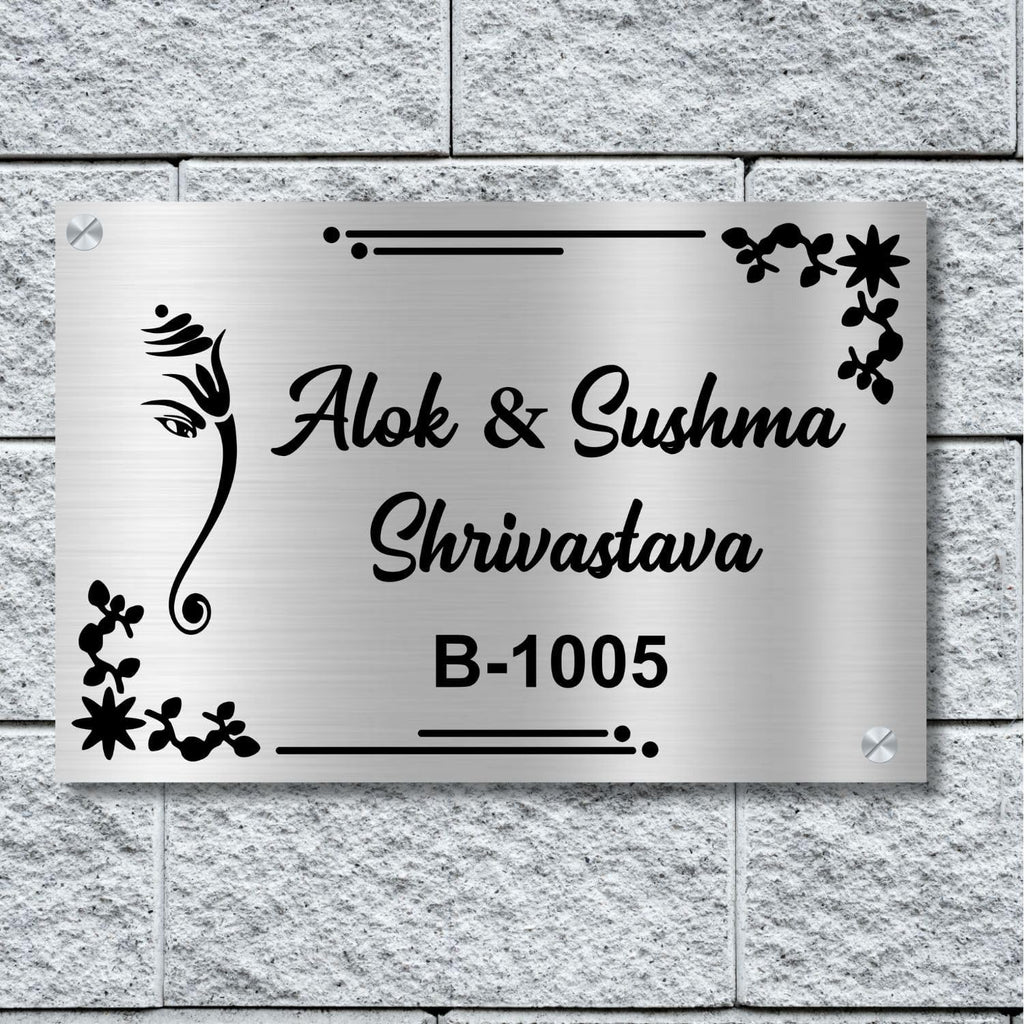 Personalized ABS Silver Acrylic Door Name Plate