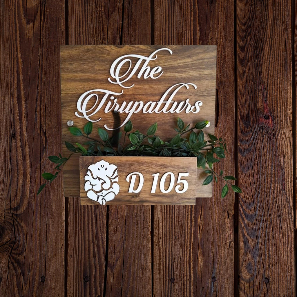 Luxury Wooden Name Plate Design