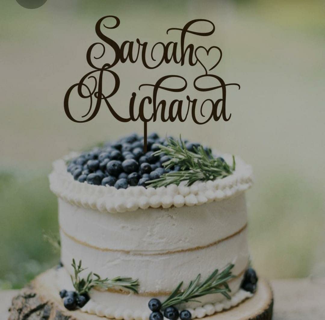 Personalized Name Cake Topper for Wedding