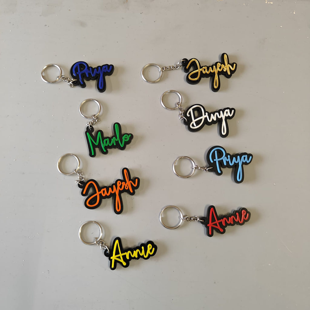 Customised Premium Acrylic Black Base and Colourful name