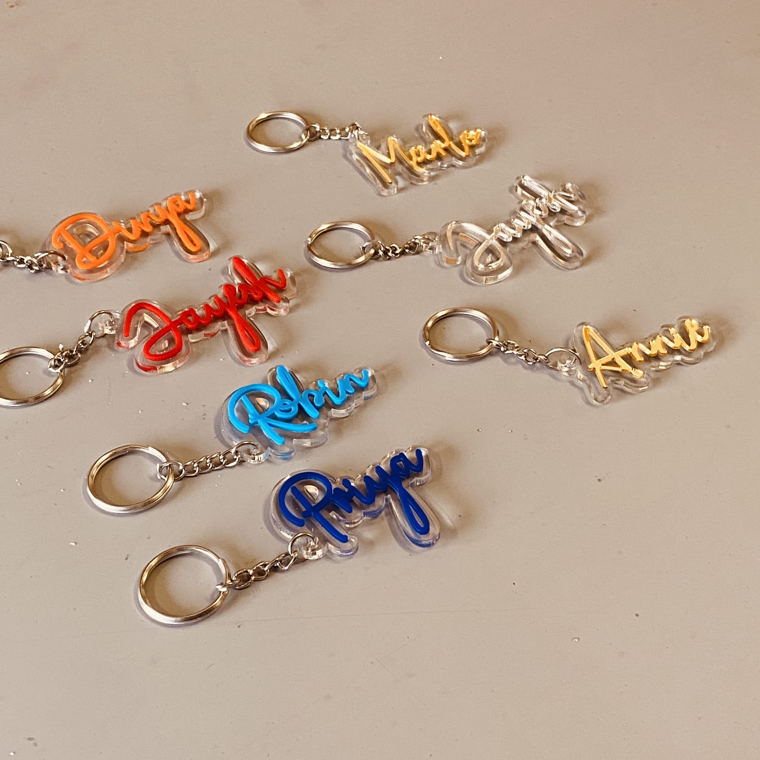 Customised Premium Acrylic Clear Base and Colourful Name