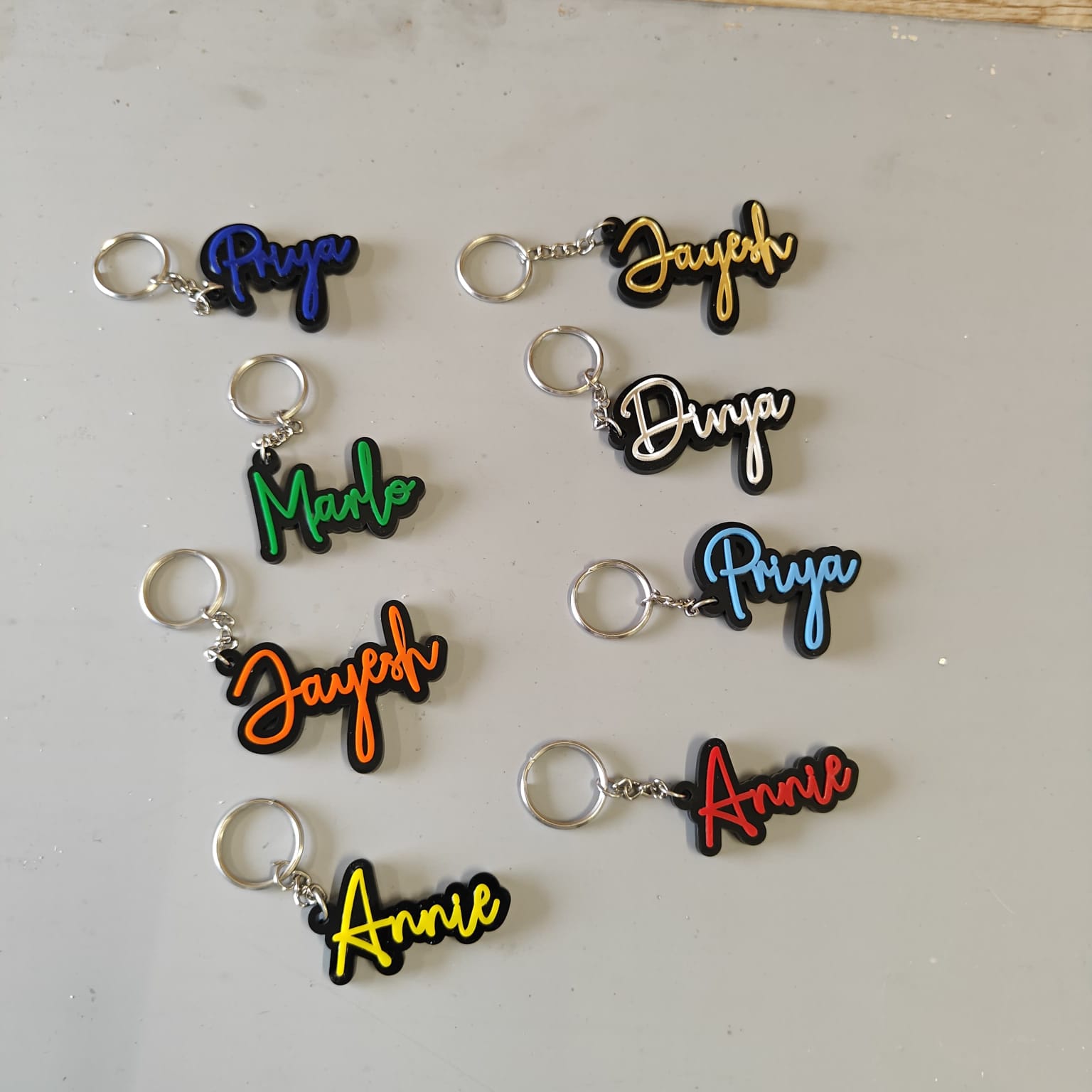 Customised Premium Acrylic Black Base and Colourful name
