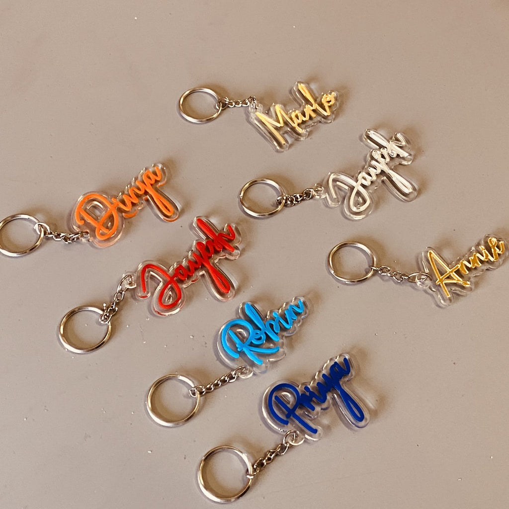 Customised Premium Acrylic Clear Base and Colourful Name