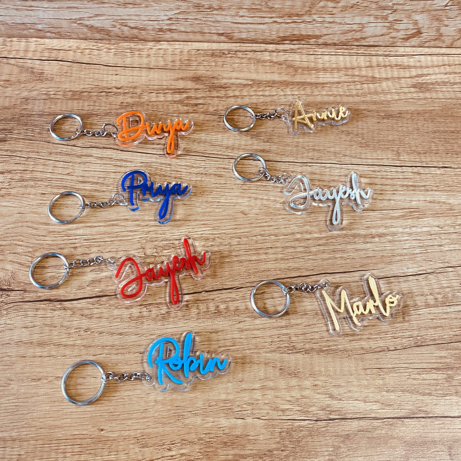 Customised Premium Acrylic Clear Base and Colourful Name