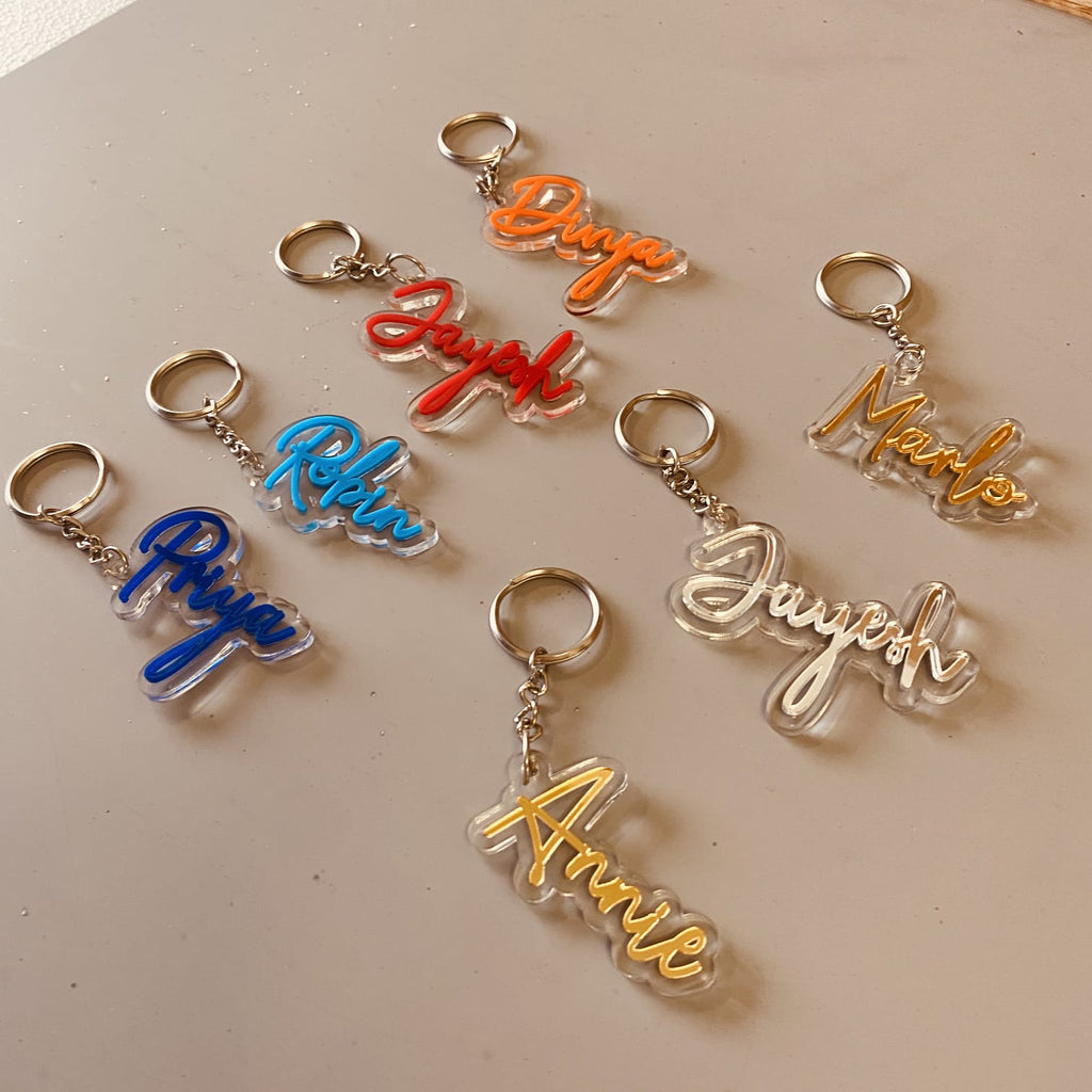 Customised Premium Acrylic Clear Base and Colourful Name