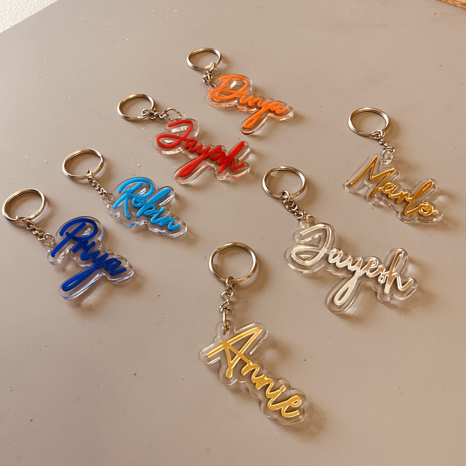 Customised Premium Acrylic Clear Base and Colourful Name