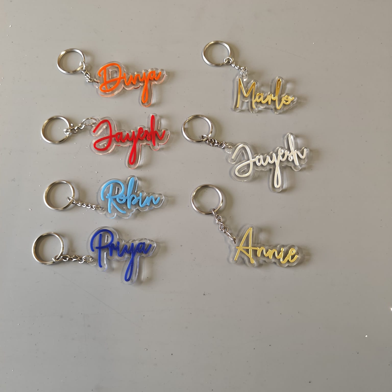 Customised Premium Acrylic Clear Base and Colourful Name