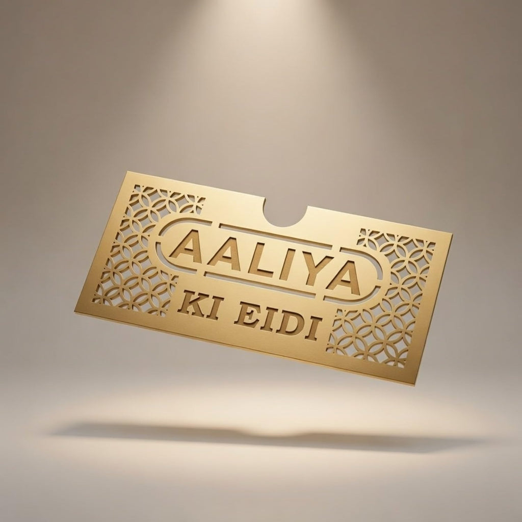 Customized  Eidi Envelope Holder | Personalized Name Money Holder for Eid